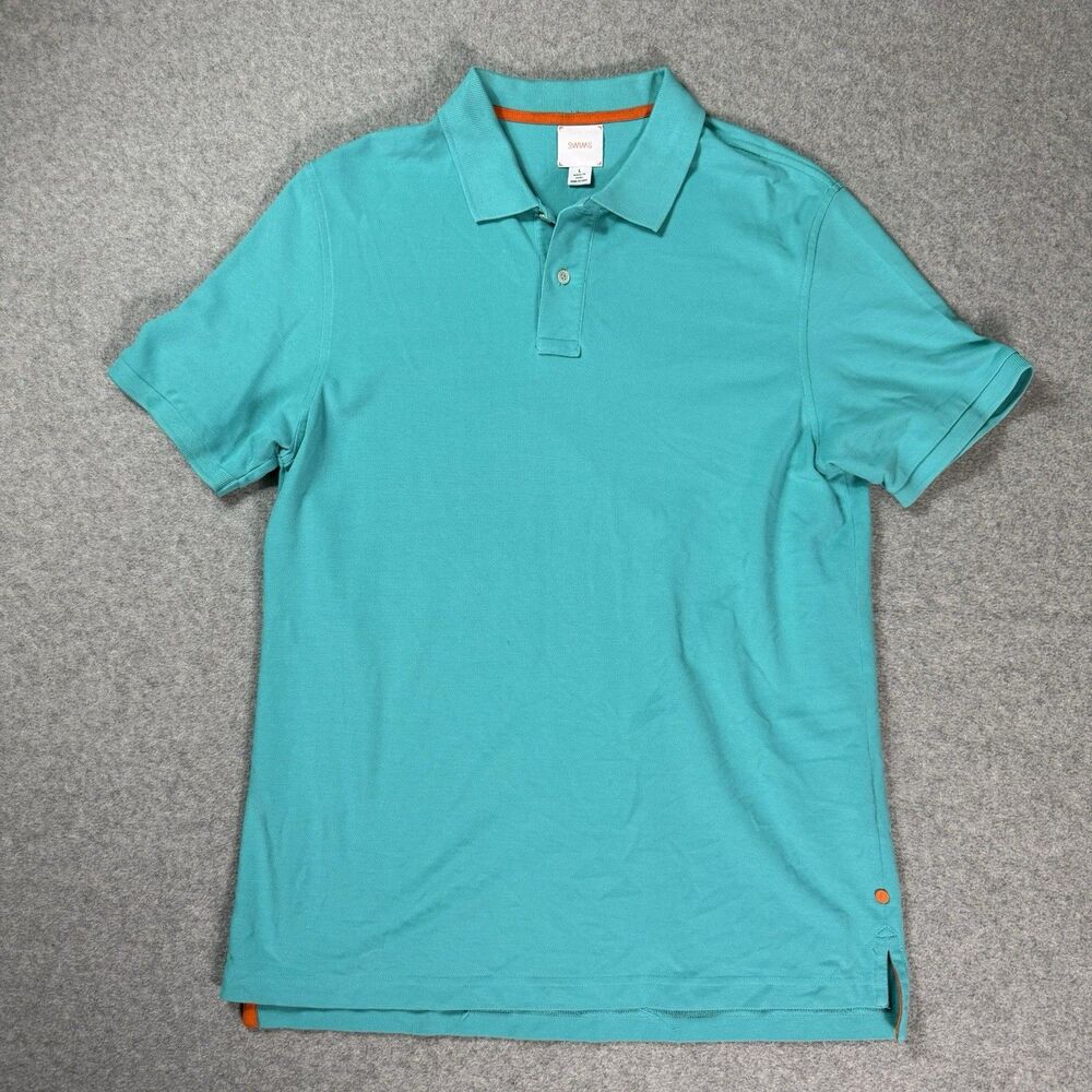 SWIMS Men's Sunnmore Polo Shirt Golf Turquoise Color. Super Comfy Polo Sz LARGE